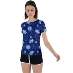Flower Back Circle Cutout Sports Tee by zappwaits