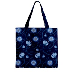 Flower Zipper Grocery Tote Bag by zappwaits