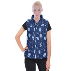 Flower Women s Button Up Vest by zappwaits