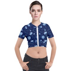 Flower Short Sleeve Cropped Jacket by zappwaits