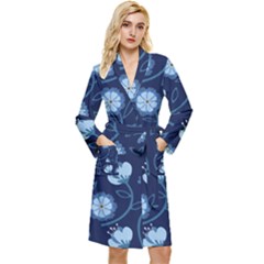 Flower Long Sleeve Velour Robe by zappwaits