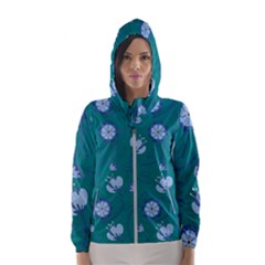 Floral-seamless-pattern Women s Hooded Windbreaker by zappwaits