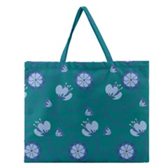 Floral-seamless-pattern Zipper Large Tote Bag by zappwaits
