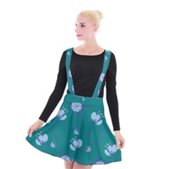 Floral-seamless-pattern Suspender Skater Skirt by zappwaits