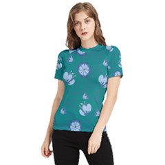 Floral-seamless-pattern Women s Short Sleeve Rash Guard