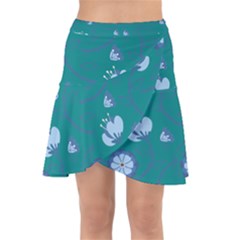 Floral-seamless-pattern Wrap Front Skirt by zappwaits