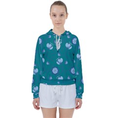 Floral-seamless-pattern Women s Tie Up Sweat by zappwaits