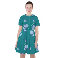 Floral-seamless-pattern Sailor Dress by zappwaits
