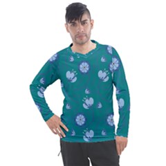 Floral-seamless-pattern Men s Pique Long Sleeve Tee