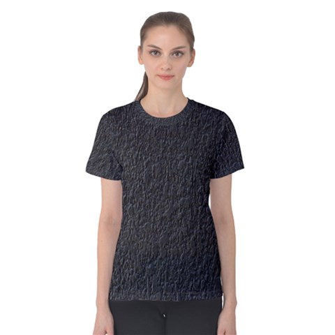 Black Wall Texture Women s Cotton Tee by artworkshop