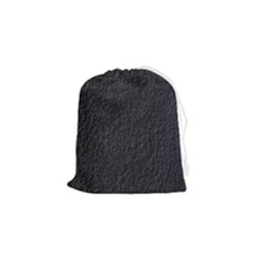 Black Wall Texture Drawstring Pouch (small) by artworkshop