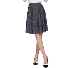 Black Wall Texture A-line Skirt