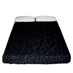 Black Wall Texture Fitted Sheet (queen Size) by artworkshop