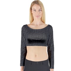 Black Wall Texture Long Sleeve Crop Top