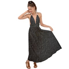 Black Wall Texture Backless Maxi Beach Dress by artworkshop