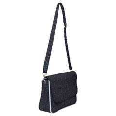 Black Wall Texture Shoulder Bag With Back Zipper by artworkshop
