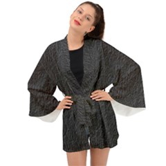 Black Wall Texture Long Sleeve Kimono by artworkshop