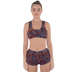 Lava Volcanic Rock Texture Racerback Boyleg Bikini Set by artworkshop