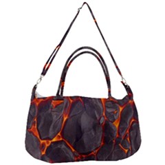 Lava Volcanic Rock Texture Removal Strap Handbag by artworkshop