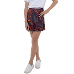 Lava Volcanic Rock Texture Kids  Tennis Skirt by artworkshop