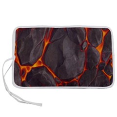 Lava Volcanic Rock Texture Pen Storage Case (m) by artworkshop
