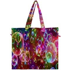 Rainbow Spectrum Bubbles Canvas Travel Bag by artworkshop