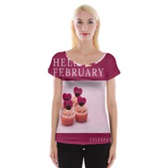 Hello February Text And Cupcakes Cap Sleeve Top by artworkshop