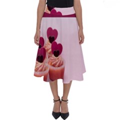 Hello February Text And Cupcakes Perfect Length Midi Skirt by artworkshop