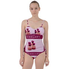 Hello February Text And Cupcakes Sweetheart Tankini Set by artworkshop