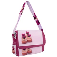 Hello February Text And Cupcakes Courier Bag by artworkshop