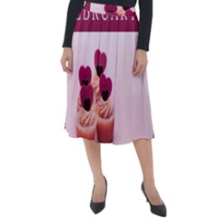 Hello February Text And Cupcakes Classic Velour Midi Skirt  by artworkshop