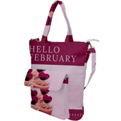 Hello February Text And Cupcakes Shoulder Tote Bag by artworkshop