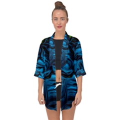 Texture Background Open Front Chiffon Kimono