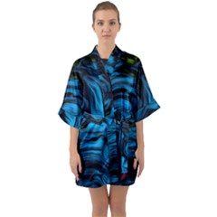 Texture Background Half Sleeve Satin Kimono 