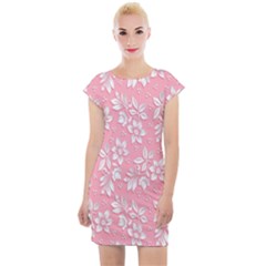 Texture With White Flowers Cap Sleeve Bodycon Dress by artworkshop