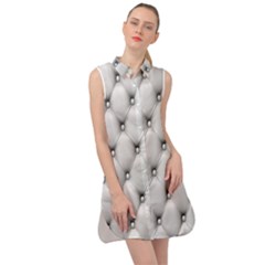 Texture, Leather Sofa Sleeveless Shirt Dress by artworkshop