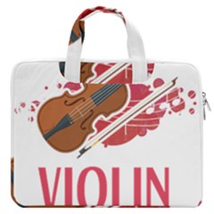 Violin T- Shirt Cool Girls Play Violin T- Shirt Macbook Pro 16  Double Pocket Laptop Bag 