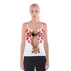 Vizsla Gifts T- Shirt Cool Vizsla Valentine Heart Paw Vizsla Dog Lover Valentine Costume T- Shirt Spaghetti Strap Top by maxcute