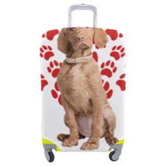 Vizsla Gifts T- Shirt Cool Vizsla Valentine Heart Paw Vizsla Dog Lover Valentine Costume T- Shirt Luggage Cover (medium) by maxcute
