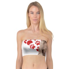 Weimaraner Gifts T- Shirt Cool Weimaraner Valentine Heart Paw Weimaraner Dog Lover Valentine Costume Bandeau Top