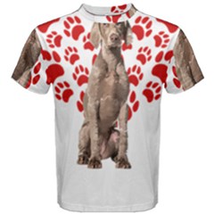 Weimaraner Gifts T- Shirt Cool Weimaraner Valentine Heart Paw Weimaraner Dog Lover Valentine Costume Men s Cotton Tee