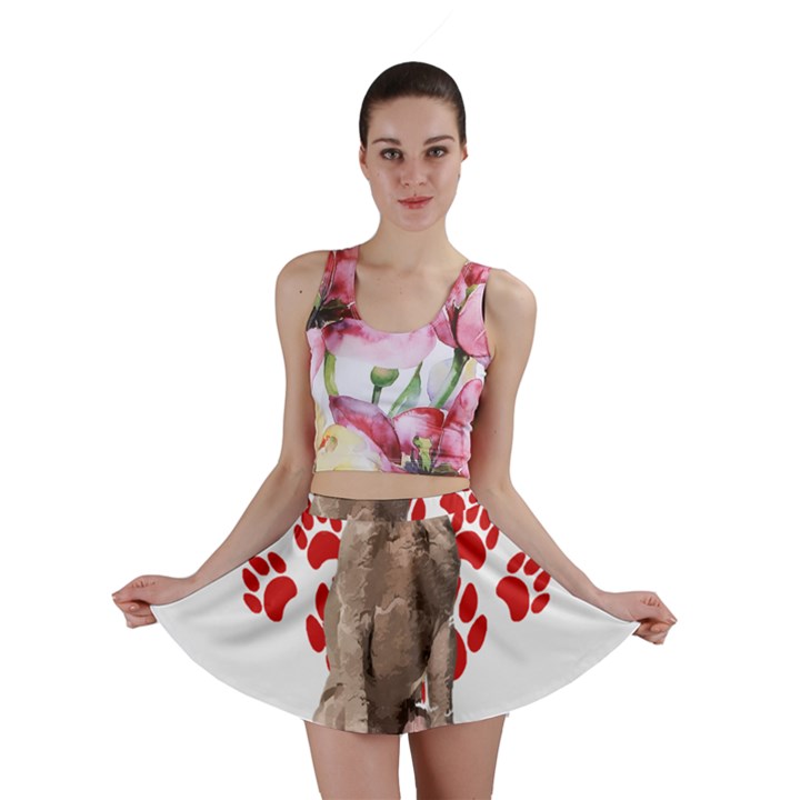 Weimaraner Gifts T- Shirt Cool Weimaraner Valentine Heart Paw Weimaraner Dog Lover Valentine Costume Mini Skirt