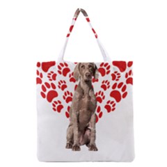 Weimaraner Gifts T- Shirt Cool Weimaraner Valentine Heart Paw Weimaraner Dog Lover Valentine Costume Grocery Tote Bag