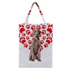 Weimaraner Gifts T- Shirt Cool Weimaraner Valentine Heart Paw Weimaraner Dog Lover Valentine Costume Classic Tote Bag