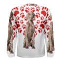 Weimaraner Gifts T- Shirt Cool Weimaraner Valentine Heart Paw Weimaraner Dog Lover Valentine Costume Men s Long Sleeve Tee View2