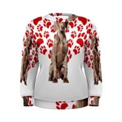 Weimaraner Gifts T- Shirt Cool Weimaraner Valentine Heart Paw Weimaraner Dog Lover Valentine Costume Women s Sweatshirt