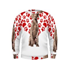 Weimaraner Gifts T- Shirt Cool Weimaraner Valentine Heart Paw Weimaraner Dog Lover Valentine Costume Kids  Sweatshirt