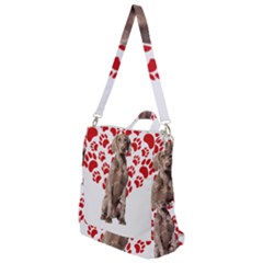 Weimaraner Gifts T- Shirt Cool Weimaraner Valentine Heart Paw Weimaraner Dog Lover Valentine Costume Crossbody Backpack