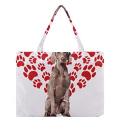 Weimaraner Gifts T- Shirt Cool Weimaraner Valentine Heart Paw Weimaraner Dog Lover Valentine Costume Medium Tote Bag