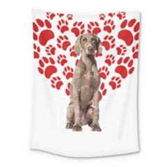 Weimaraner Gifts T- Shirt Cool Weimaraner Valentine Heart Paw Weimaraner Dog Lover Valentine Costume Medium Tapestry